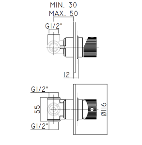 Jo JO011CR | Miscelatore doccia incasso 1 uscita, cromo