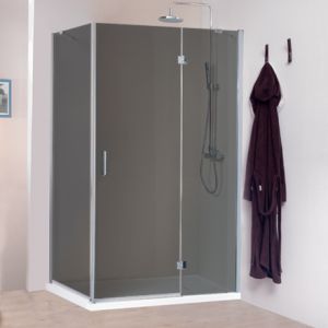 Stile Libero A12+F00 | Box doccia Porta a Battente + Fisso ad angolo, varie misure e finiture