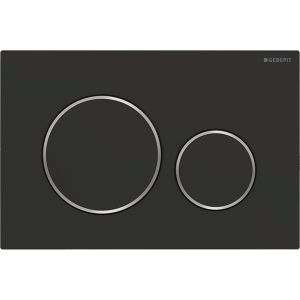 Sigma20 | Placca con 2 pulsanti per cassetta WC, colore Nero Opaco-Cromo