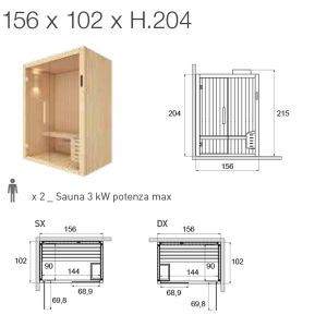 Novellini PANV2F2LDIVDX-P1 Pannello natural touch per vasca idromassaggio  Divina XL, finitura oak alpine